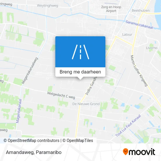 Amandaweg kaart