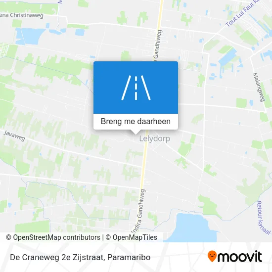 De Craneweg 2e Zijstraat kaart