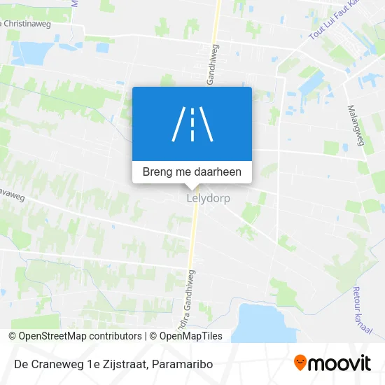 De Craneweg 1e Zijstraat kaart
