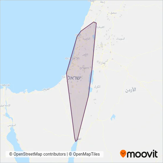 Egged coverage area map