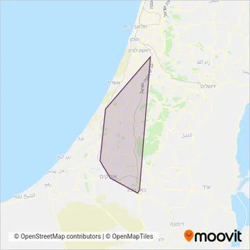 הסעות רכבת ישראל coverage area map
