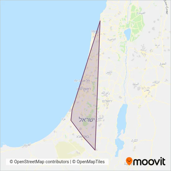 Israel Railways Shuttles coverage area map