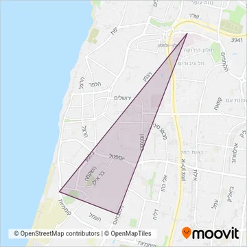 Схема покрытия компании מוניות מטרו קו