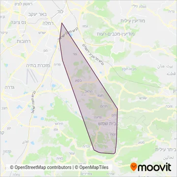 Схема покрытия компании בית שמש אקספרס