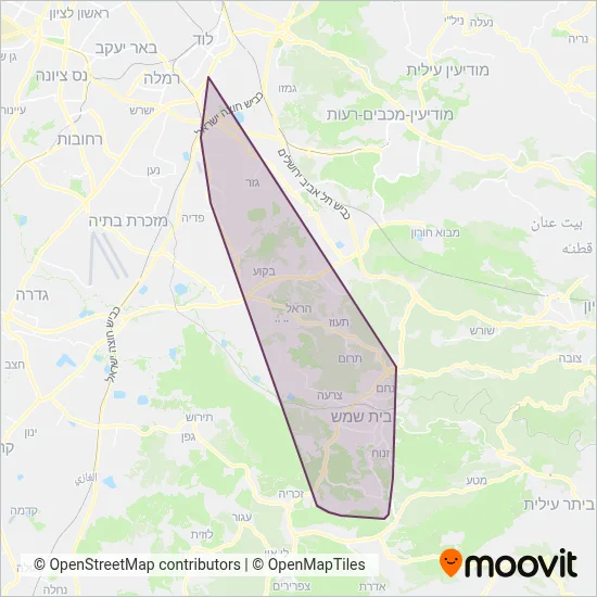 Beit Shemesh Express coverage area map