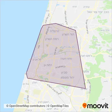 Схема покрытия компании נעים בסופ"ש
