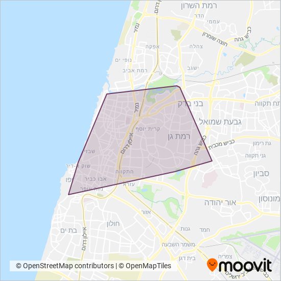 עיריית רמת גן coverage area map