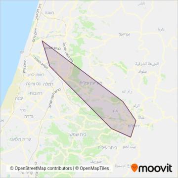 דרך אגד עוטף ירושלים coverage area map