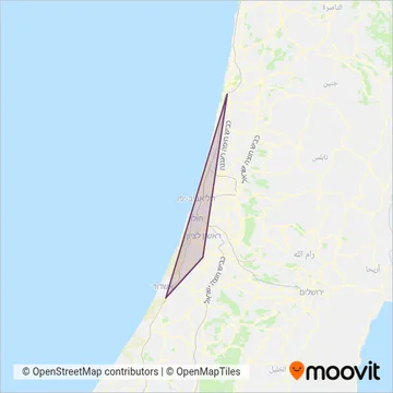 Israel Railways (Funicular) coverage area map
