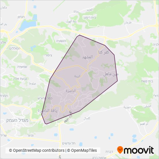 שאמ (Nazareth-unbs) coverage area map