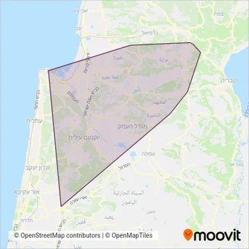 Схема покрытия компании נצרת נסיעות ותיירות