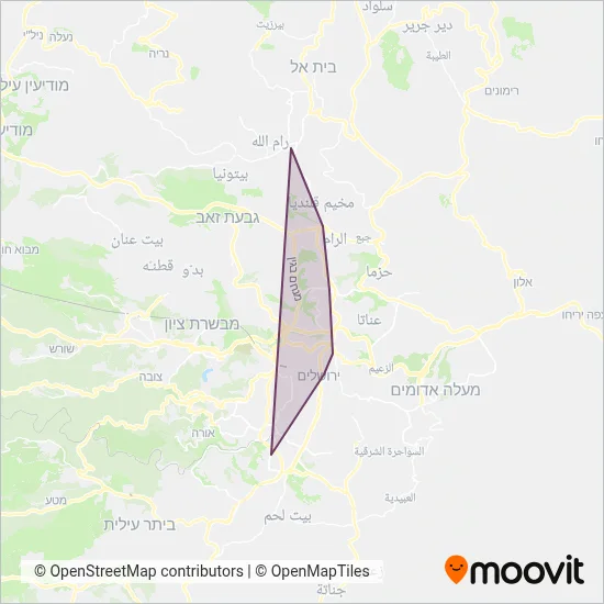 Jerusalem-Ramallah Union coverage area map