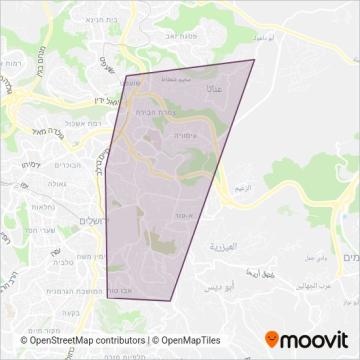 ירושלים-אבו-תור-ענאתא איחוד coverage area map