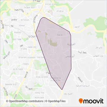 ירושלים-אלווסט איחוד coverage area map