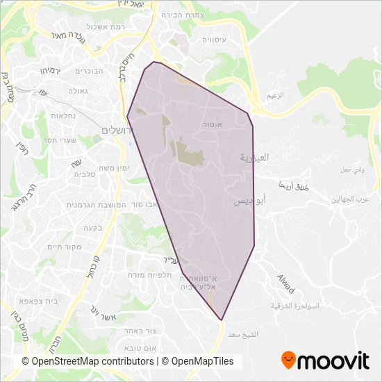 Jerusalem-Al-West Union coverage area map