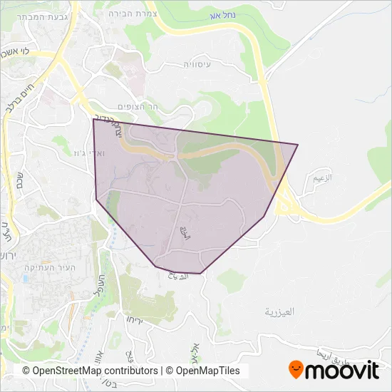 Jerusalem-Mount of Olives coverage area map