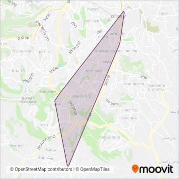 ירושלים-דרום איחוד coverage area map