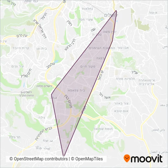 Jerusalem-South Union coverage area map