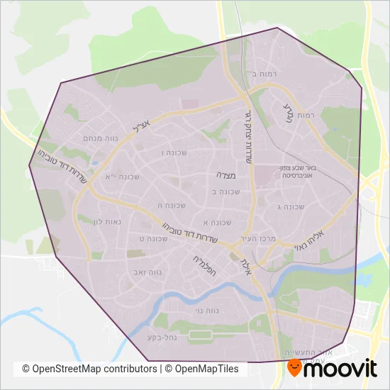 Dan Beer-Sheva coverage area map