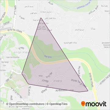 ירושלים - עיסאוויה מחנה שעפאט איחוד coverage area map