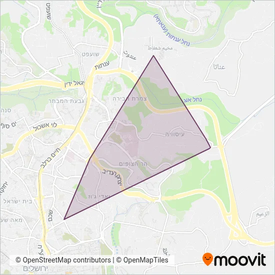Jerusalem-Issawiya Shuafat Camp Union coverage area map