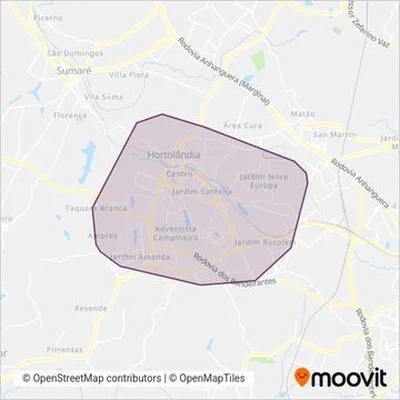 Hortolândia coverage area map