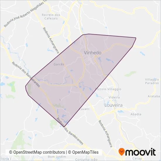 MoV - Mobilidade Vinhedo coverage area map