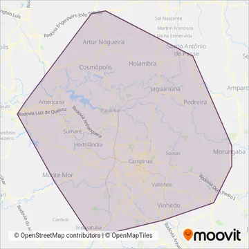 EMTU coverage area map