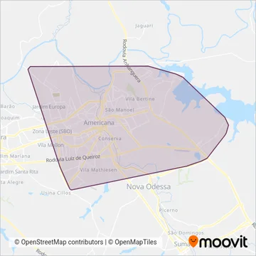 SOU Americana coverage area map