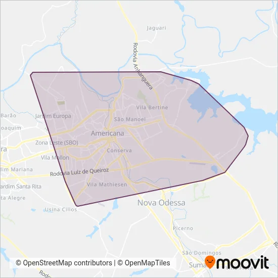 SOU Americana coverage area map
