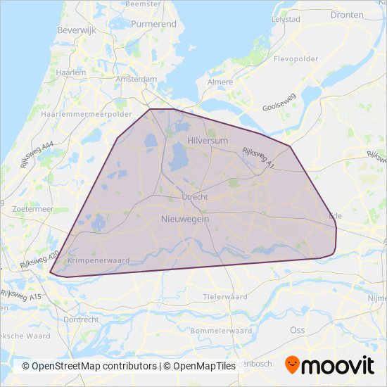 Syntus Utrecht kaart dekkingsgebied
