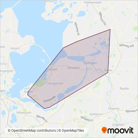 OV Regio IJsselmond kaart dekkingsgebied