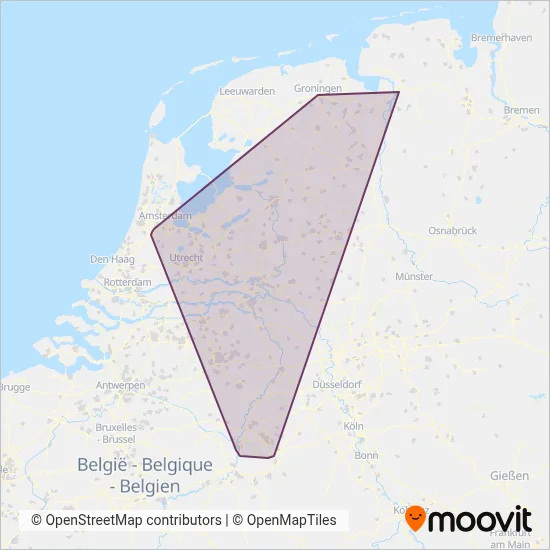 Arriva (Bus) kaart dekkingsgebied