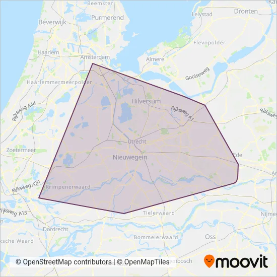 U-OV (Bus) coverage area map