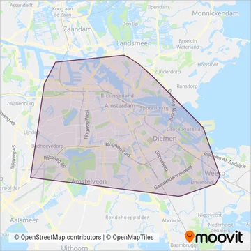 GVB (Bus) coverage area map