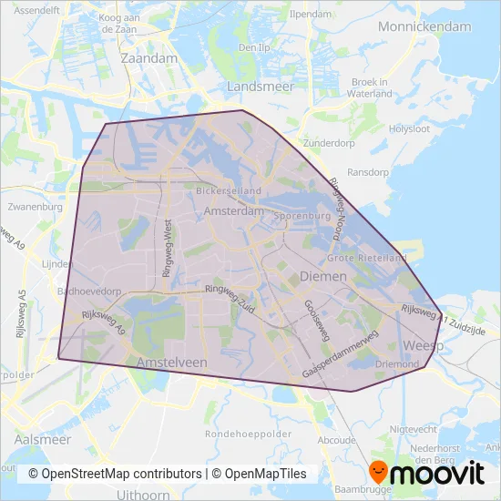 GVB (Bus) coverage area map