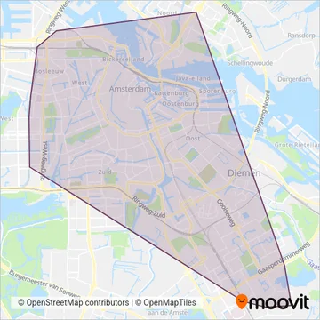 GVB (Subway) coverage area map