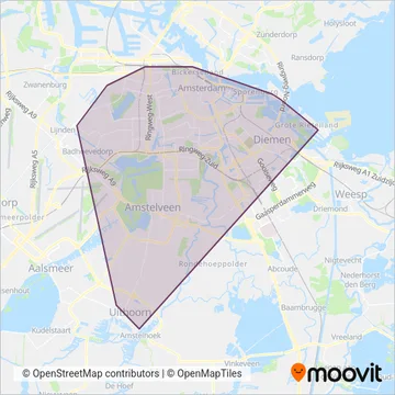 GVB (Tram) coverage area map