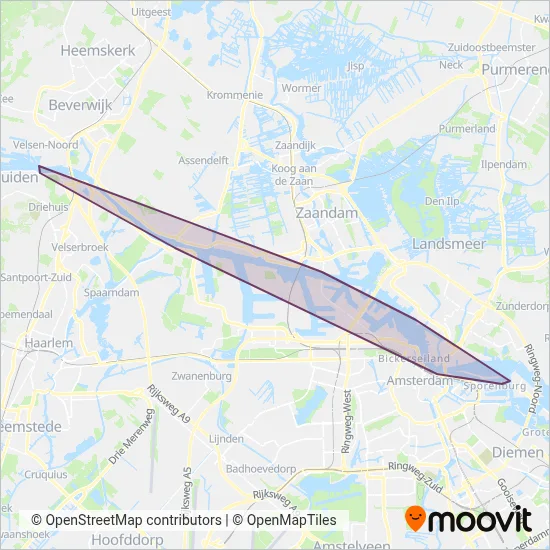 GVB (Veerboot) kaart dekkingsgebied