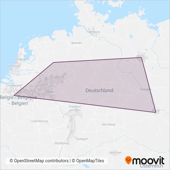 European Sleeper kaart dekkingsgebied