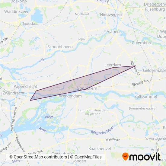 R-net Qbuzz (Rail) coverage area map