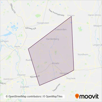 Blauwnet Arriva kaart dekkingsgebied