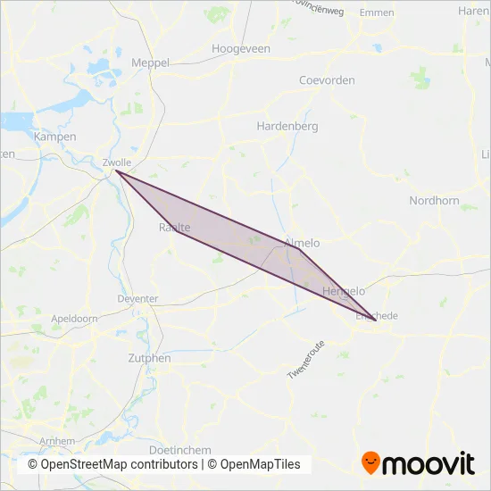 Blauwnet Keolis (Bus) coverage area map