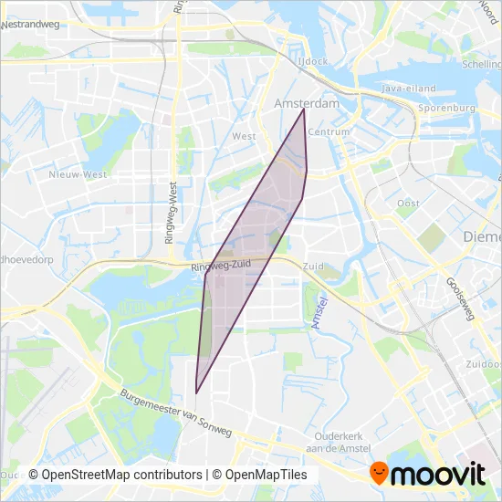 Electrische Museumtramlijn Amsterdam (Tram) coverage area map