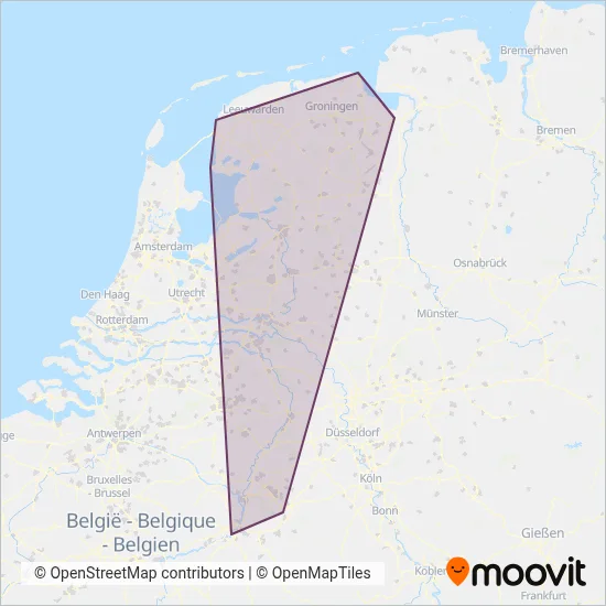 Arriva (Rail) coverage area map