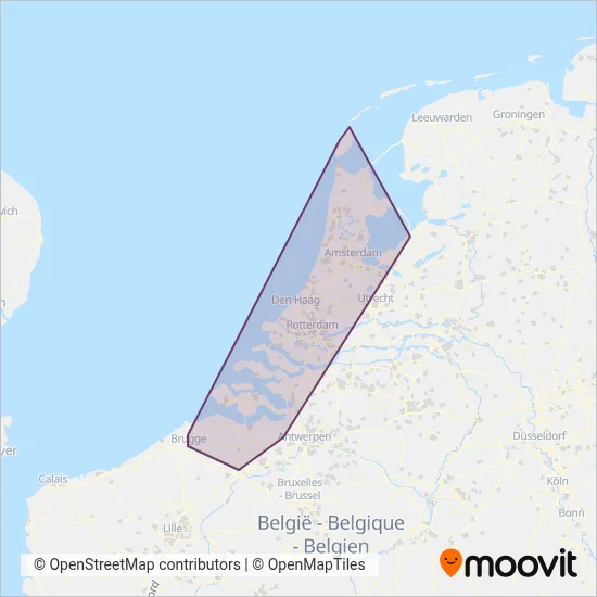 Connexion kaart dekkingsgebied