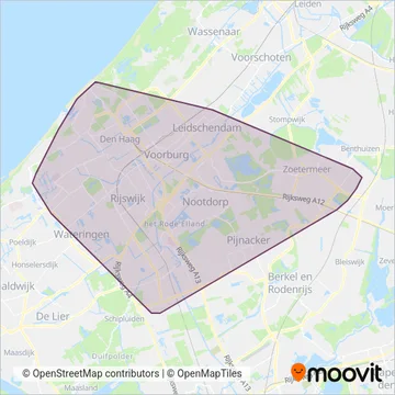 HTM (Tram) kaart dekkingsgebied