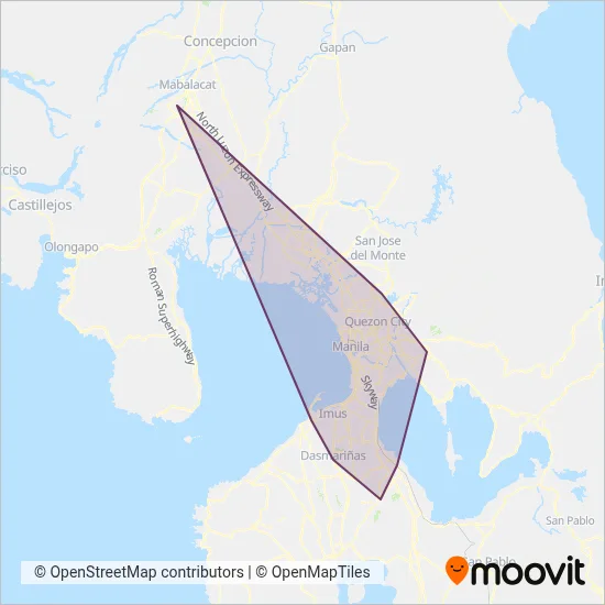 Point to Point coverage area map