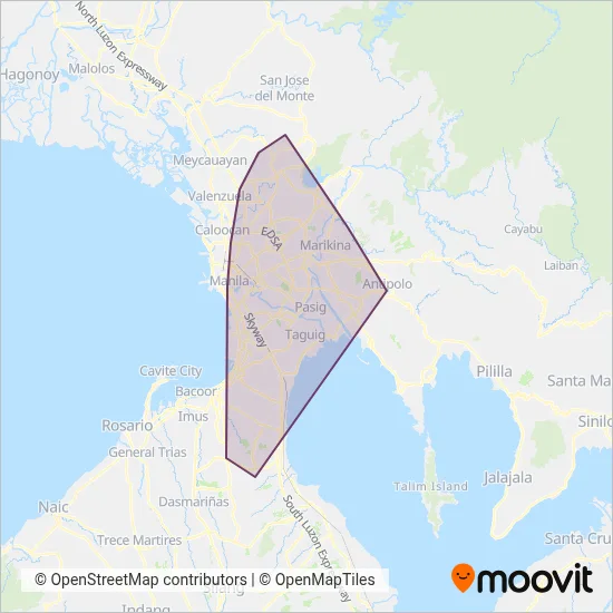 UV Express coverage area map
