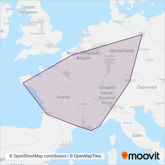 SNCF VOYAGEURS (Rail) coverage area map